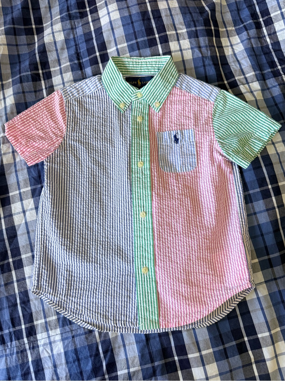 Polo by Ralph Lauren Boys Seersucker Fun Short 3T EUC